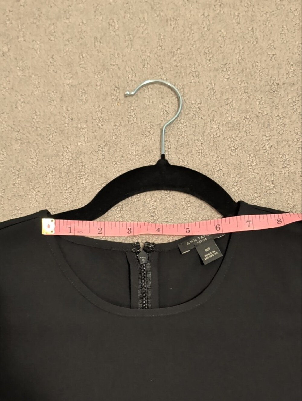Ann Taylor Black Mini Shift Dress with Scalloped Sleeve Trim - Picture 6 of 13